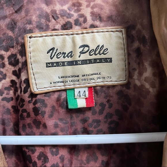 Vera Pelle Light Brown Natural Leather Jacket Women’s Size 44 - Picture 4 of 8